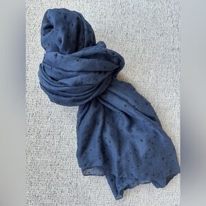Ikks Navy Blue Star Print Scarf